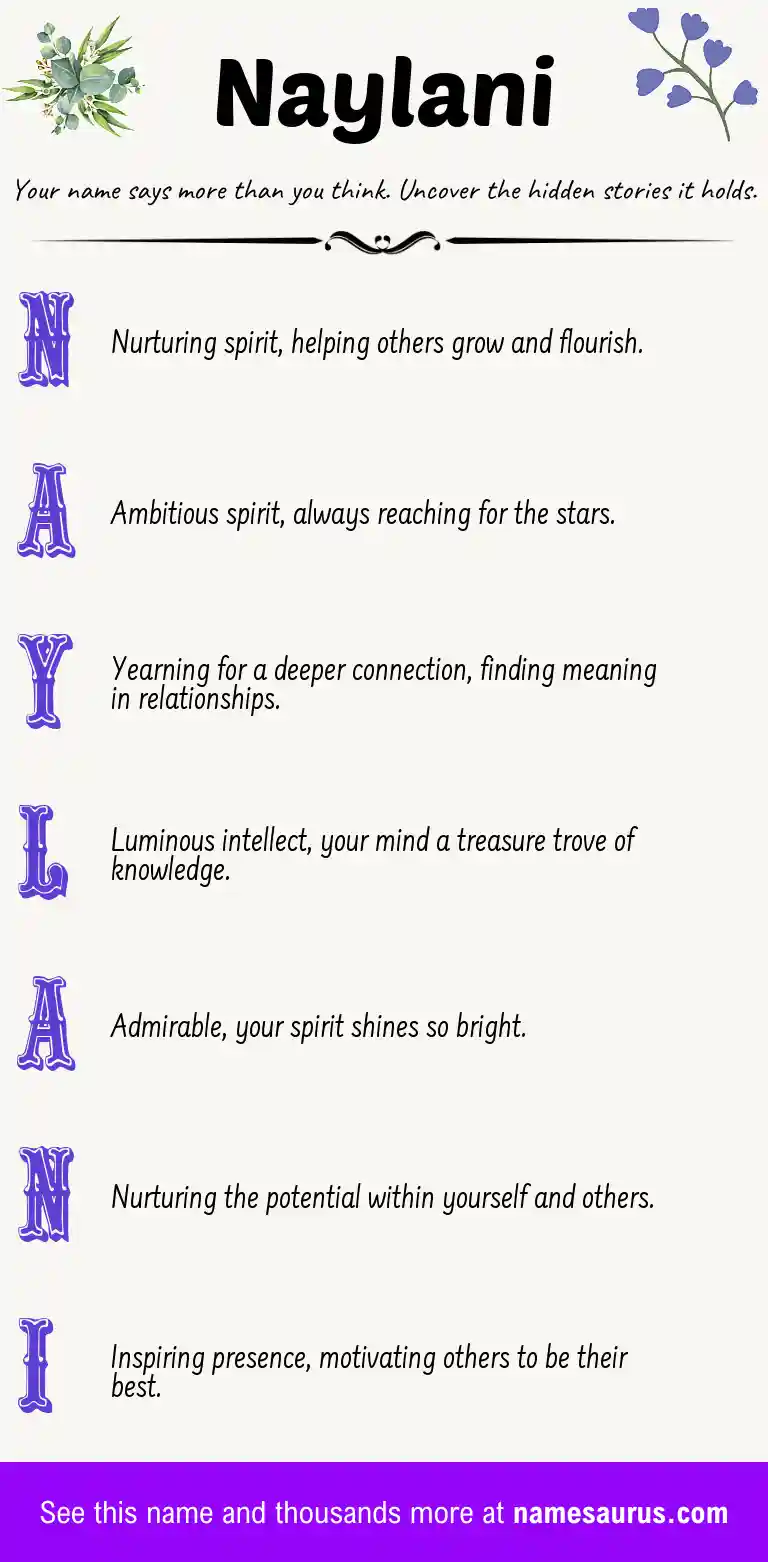 Acrostic poem about Naylani.