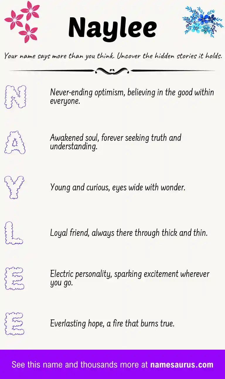 Acrostic poem about Naylee.