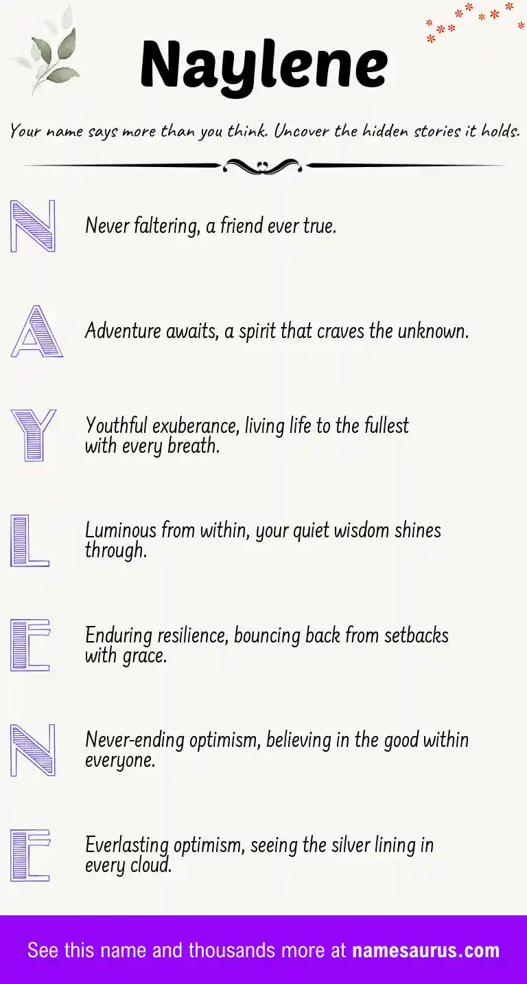 Acrostic poem about Naylene.