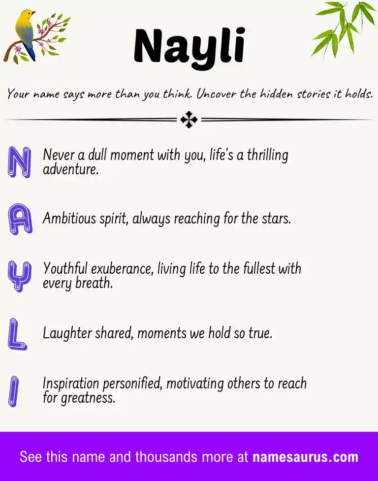 Acrostic poem about Nayli.