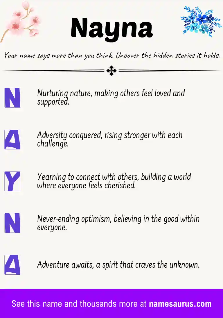 Acrostic poem about Nayna.