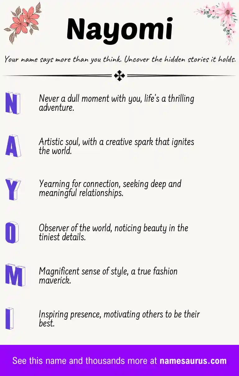 Acrostic poem about Nayomi.