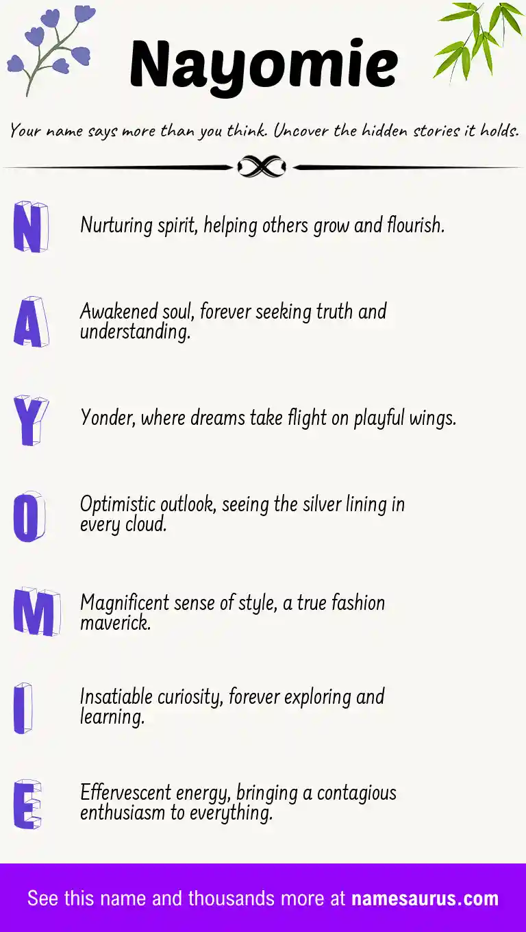 Acrostic poem about Nayomie.