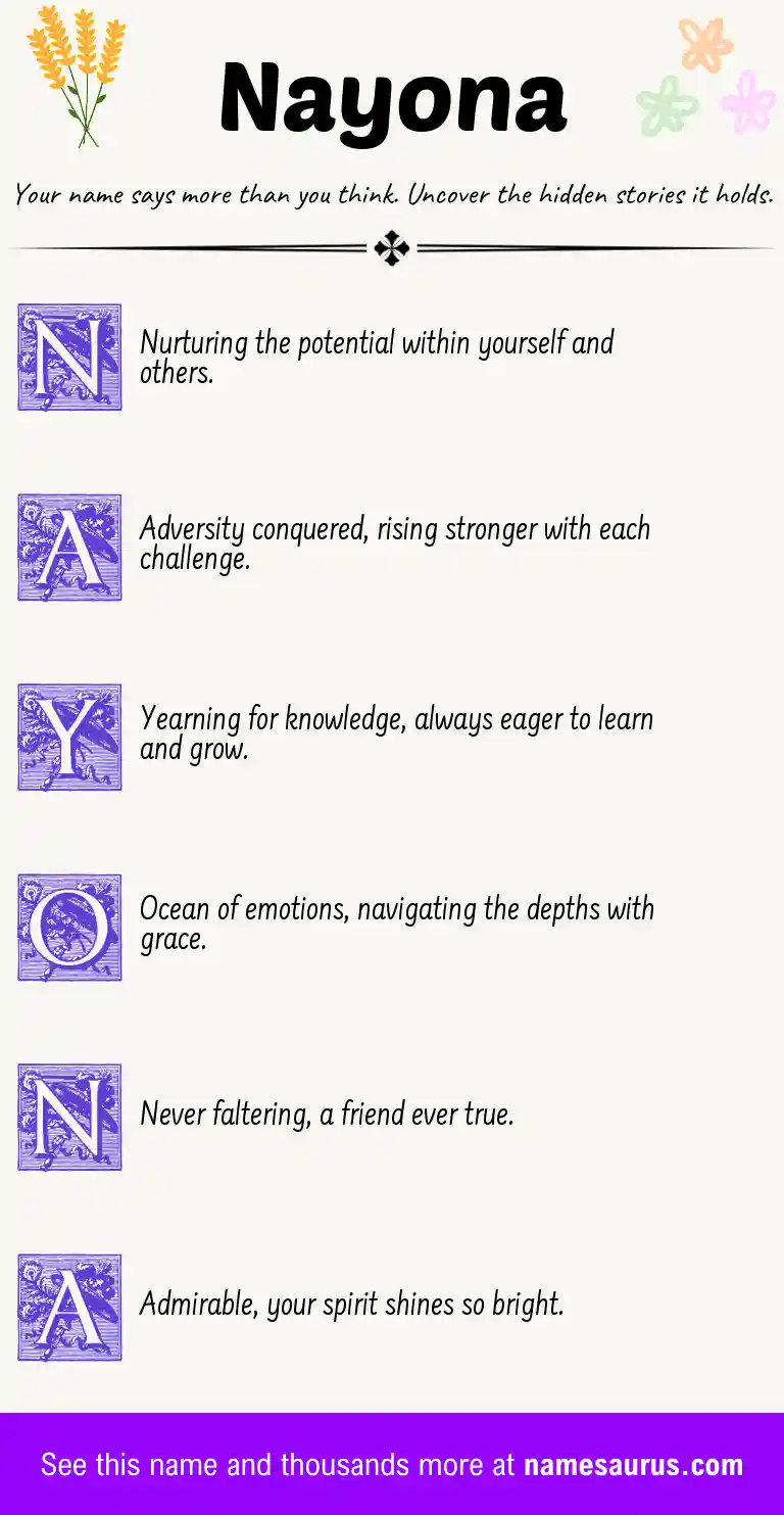 Acrostic poem about Nayona.