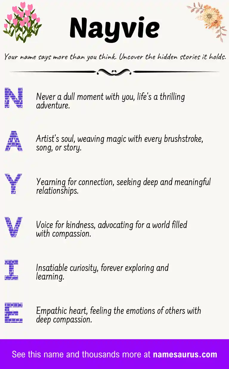 Acrostic poem about Nayvie.