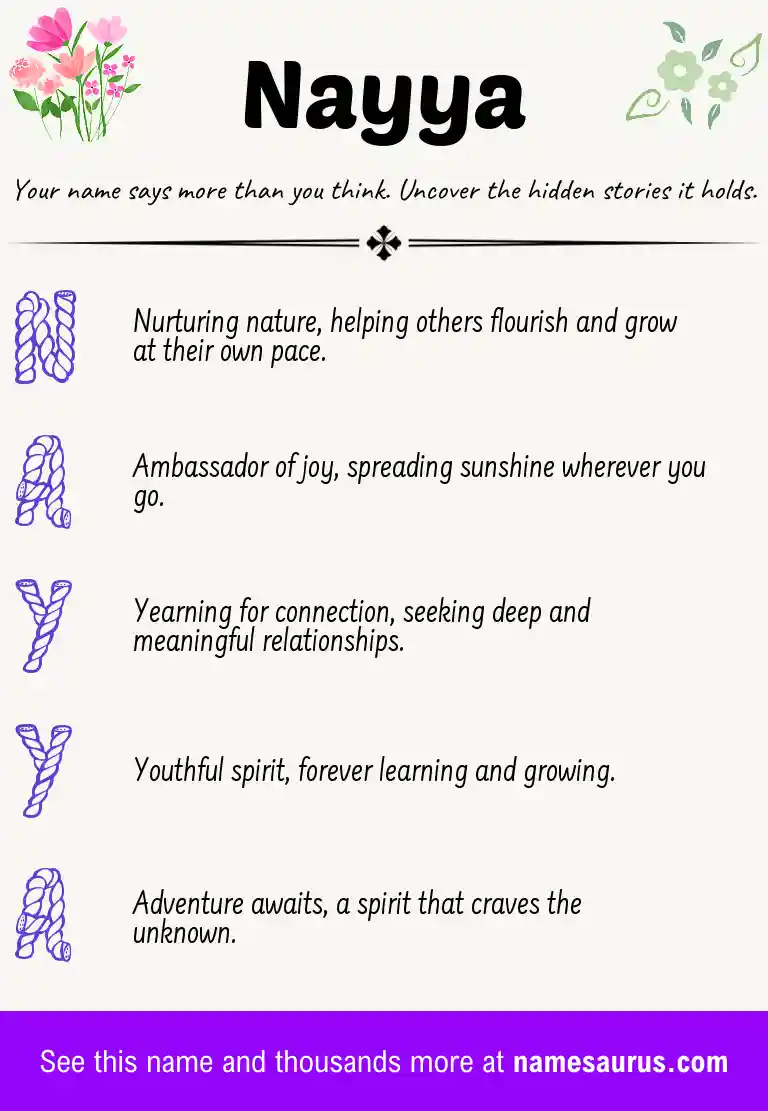 Acrostic poem about Nayya.