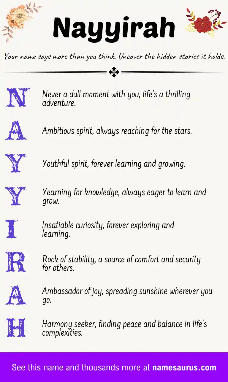 Acrostic poem about Nayyirah.