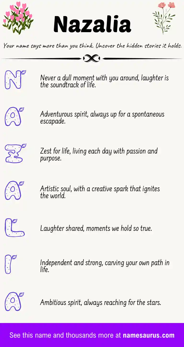 Acrostic poem about Nazalia.