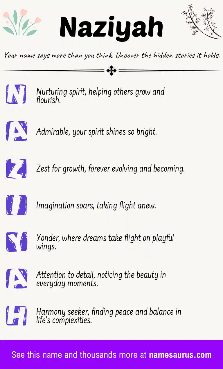 Acrostic poem about Naziyah.