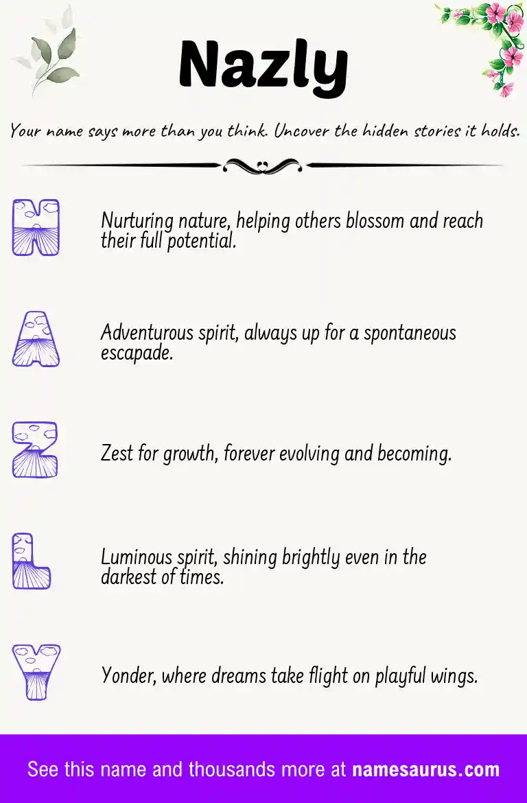 Acrostic poem about Nazly.