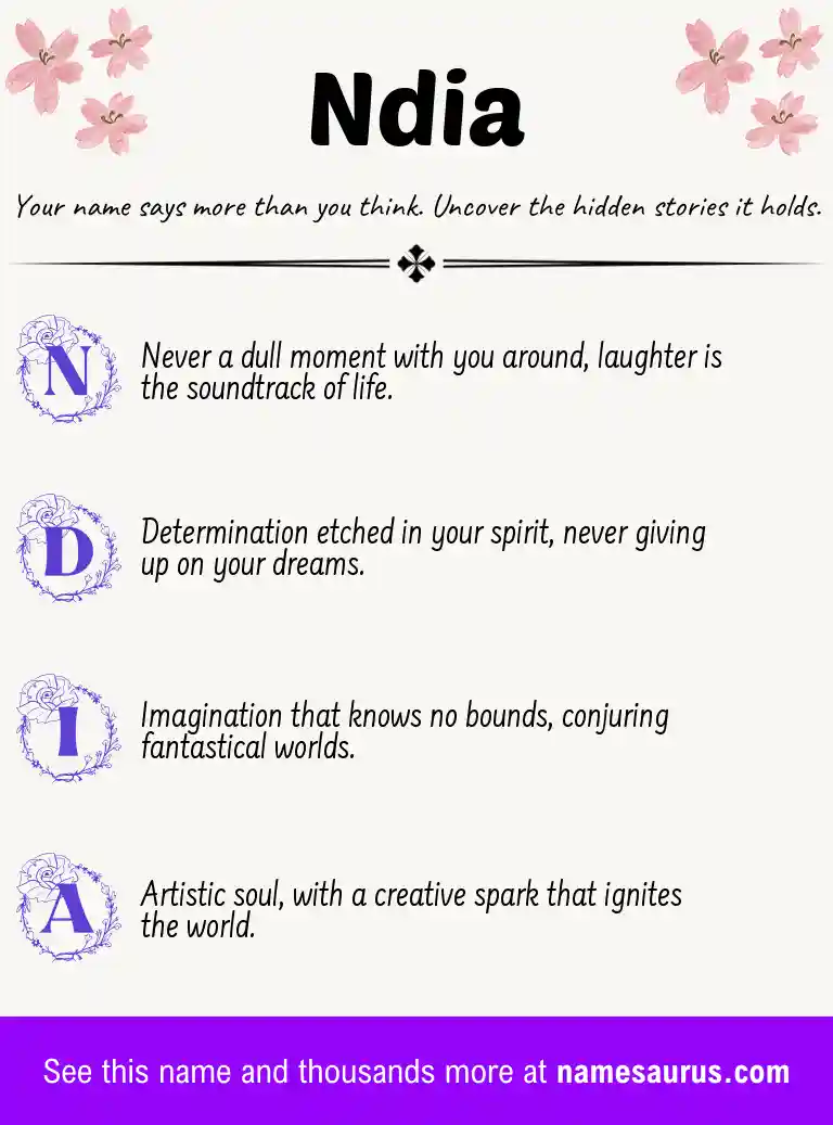 Acrostic poem about Ndia.
