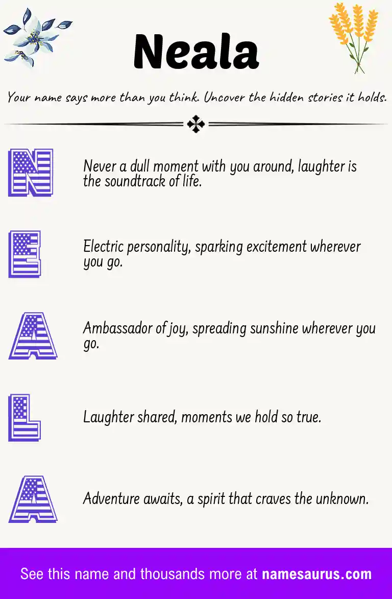 Acrostic poem about Neala.