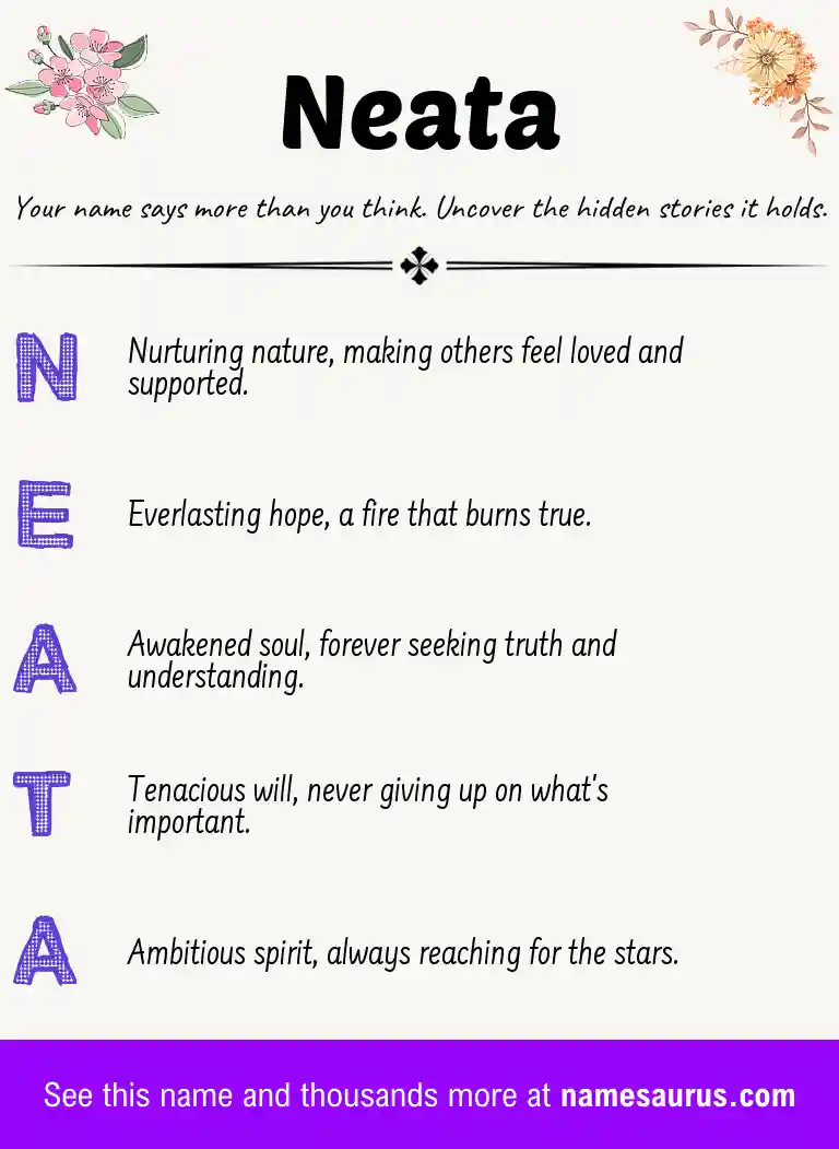 Acrostic poem about Neata.