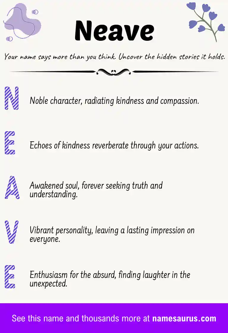 Acrostic poem about Neave.