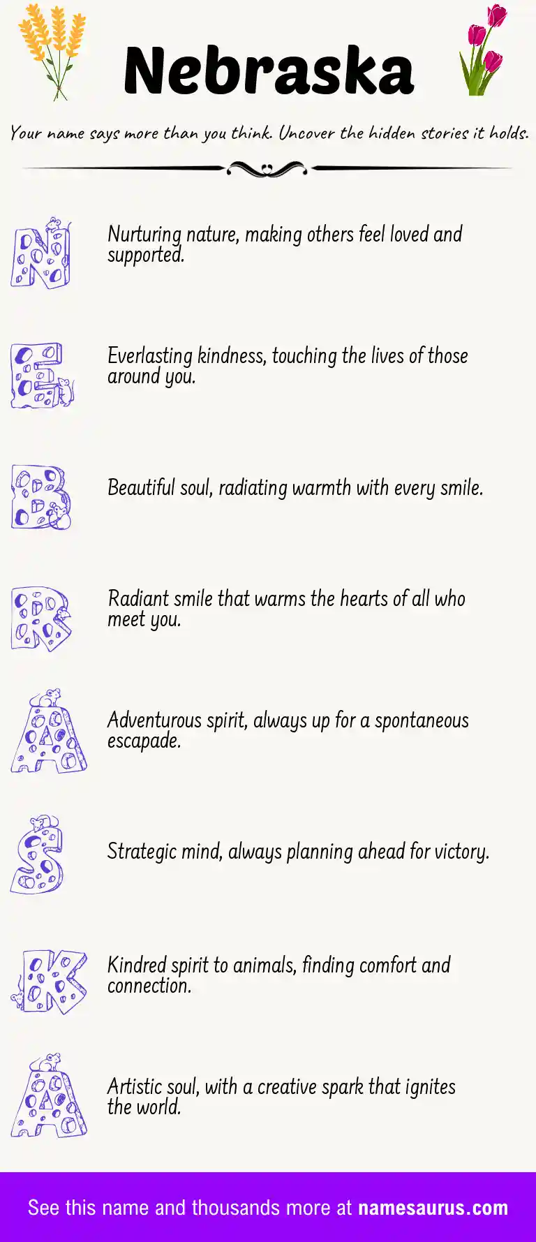 Acrostic poem about Nebraska.