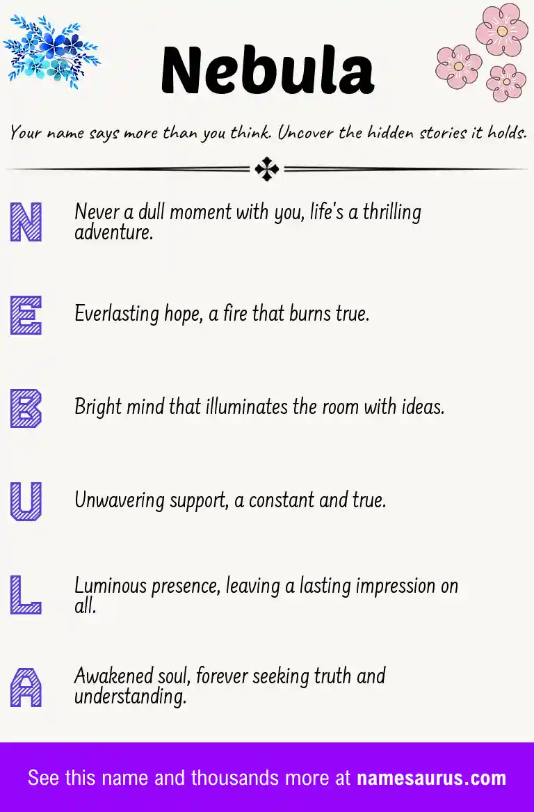 Acrostic poem about Nebula.
