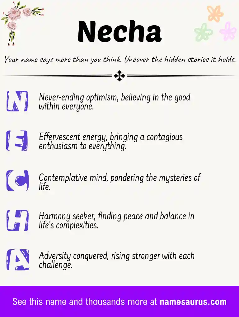 Acrostic poem about Necha.