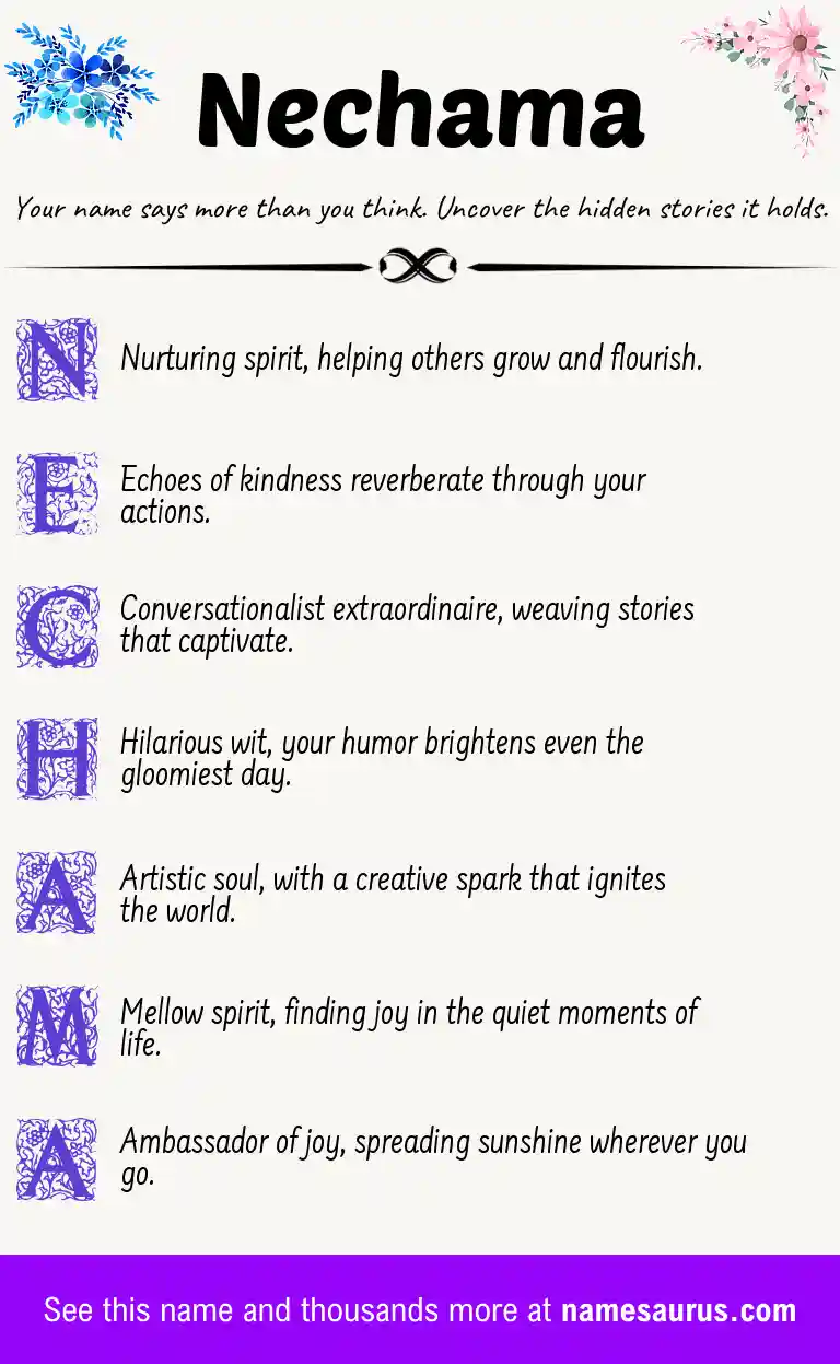 Acrostic poem about Nechama.