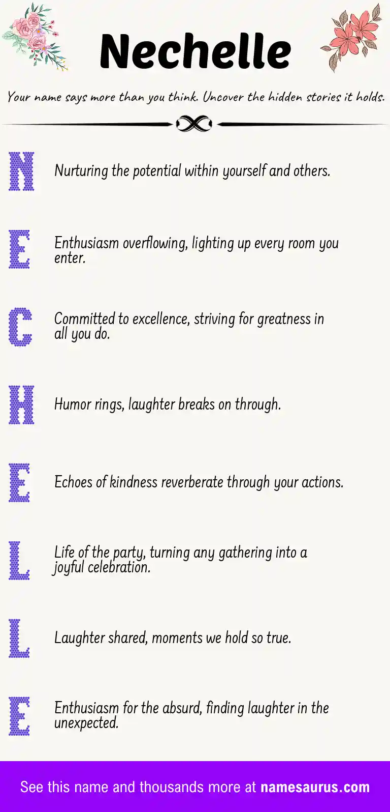 Acrostic poem about Nechelle.