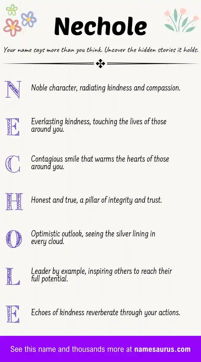 Acrostic poem about Nechole.