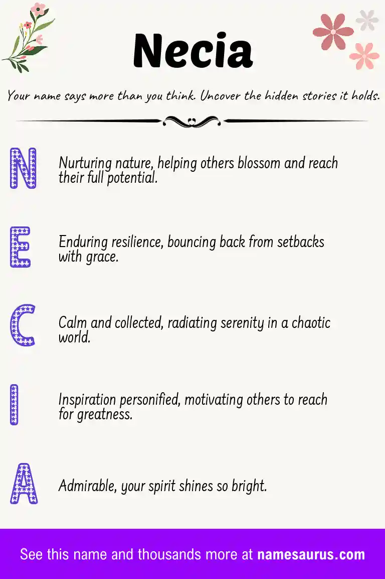 Acrostic poem about Necia.