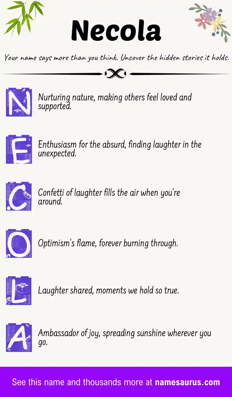 Acrostic poem about Necola.