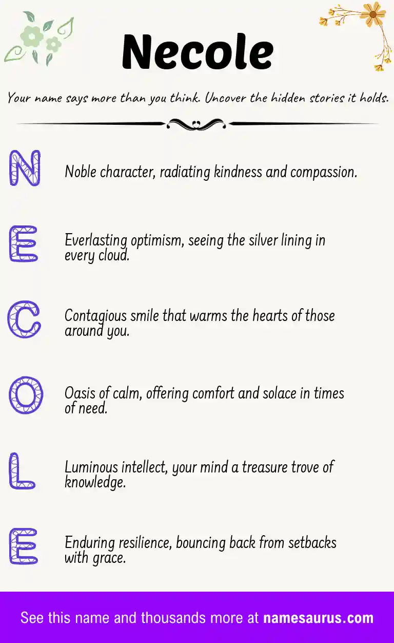 Acrostic poem about Necole.