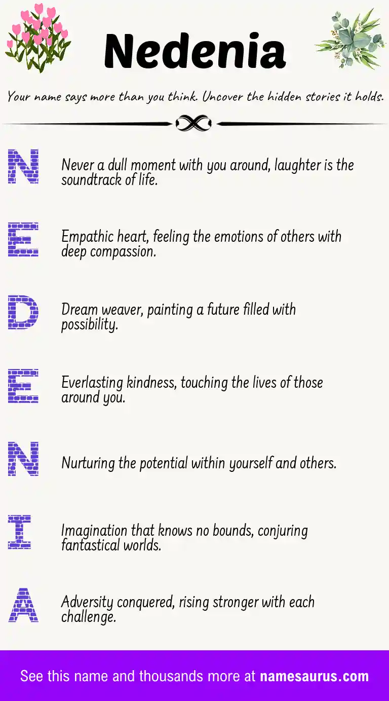 Acrostic poem about Nedenia.