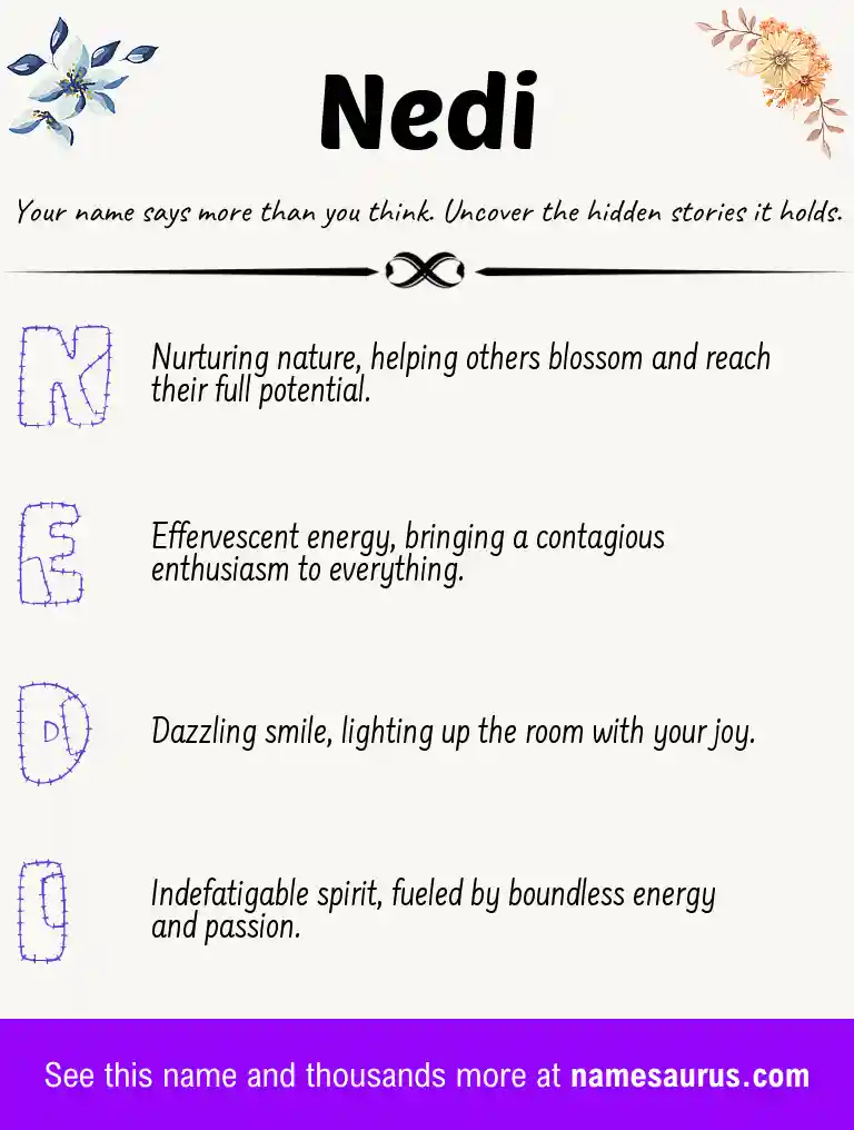 Acrostic poem about Nedi.