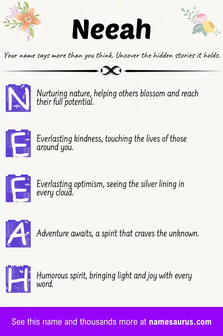 Acrostic poem about Neeah.