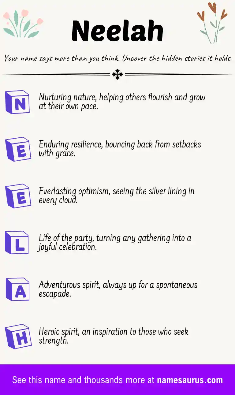 Acrostic poem about Neelah.