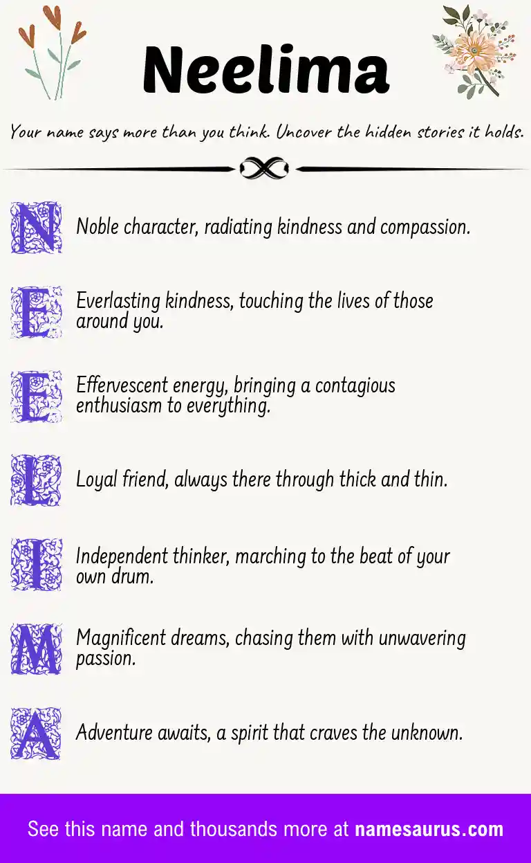 Acrostic poem about Neelima.