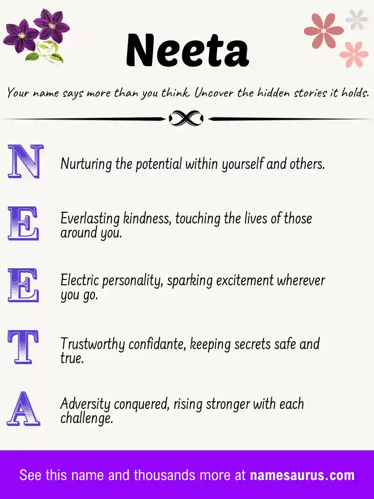 Acrostic poem about Neeta.