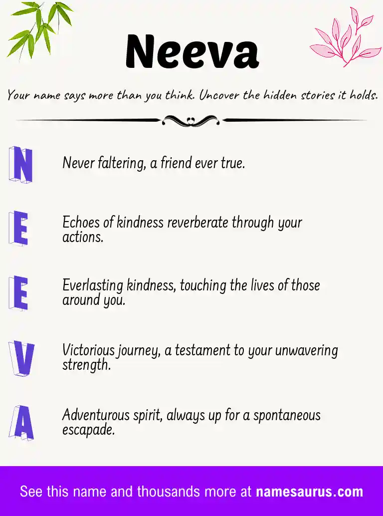 Acrostic poem about Neeva.