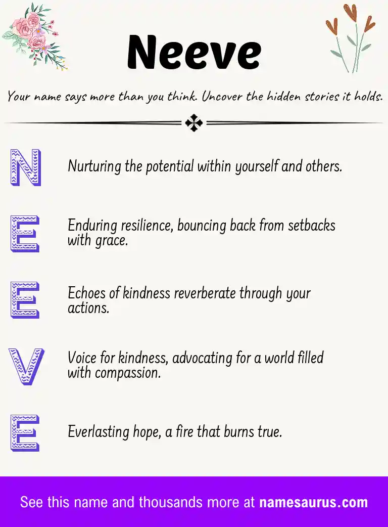 Acrostic poem about Neeve.