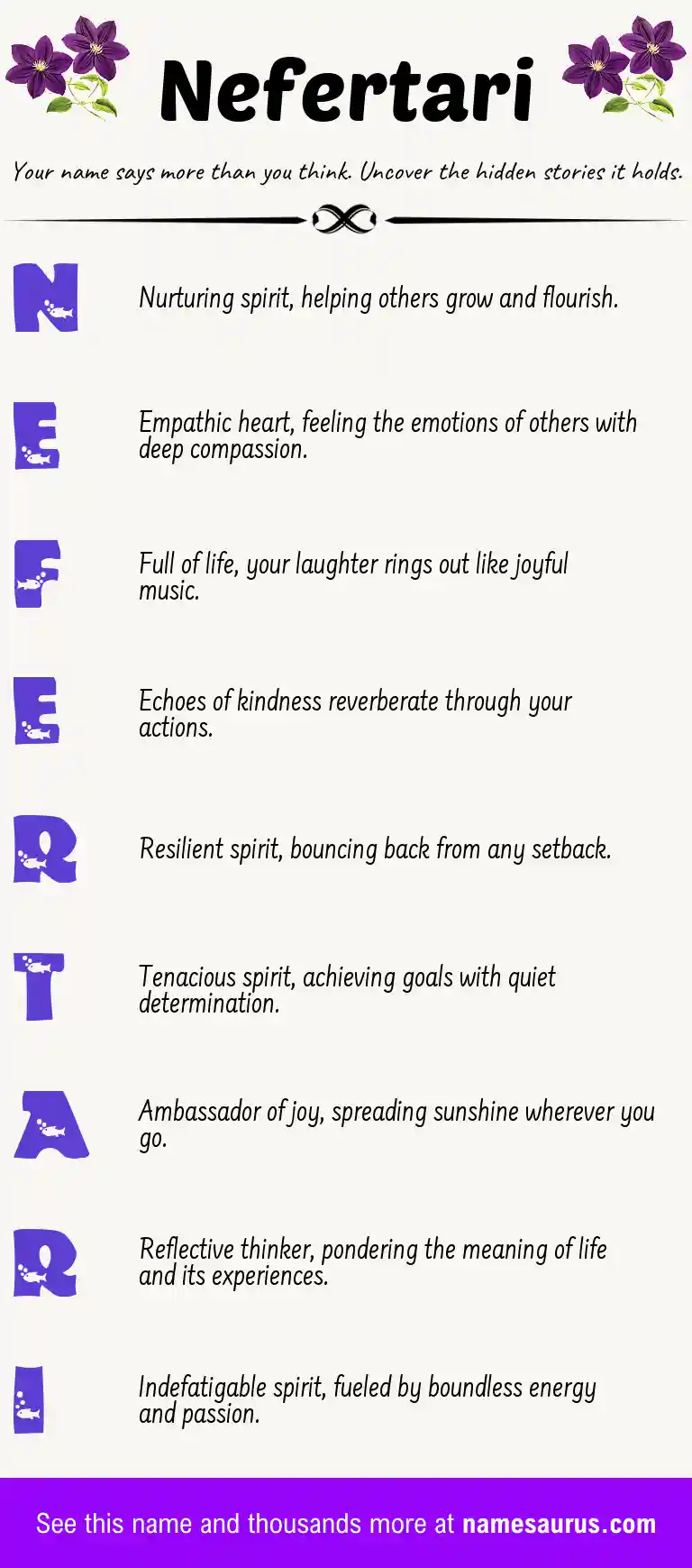 Acrostic poem about Nefertari.