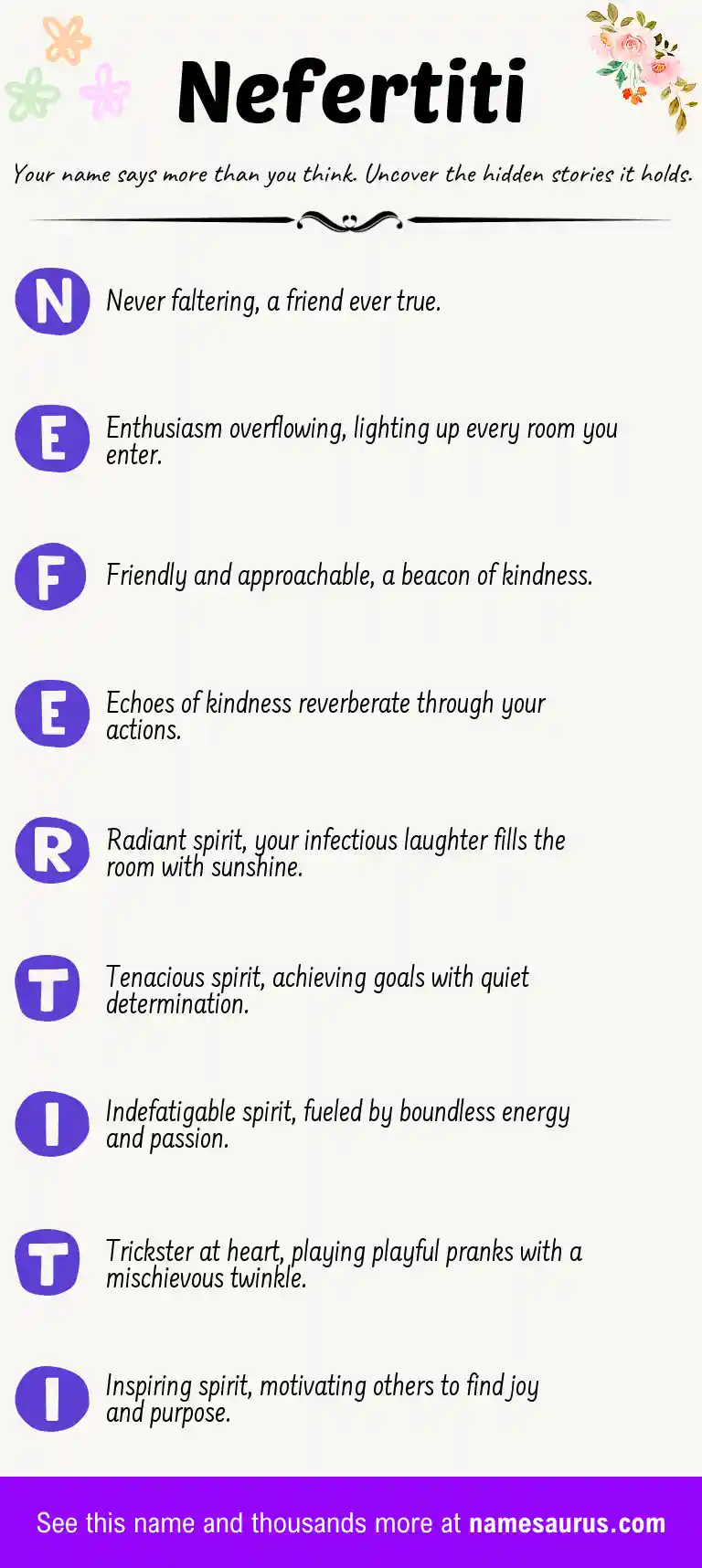 Acrostic poem about Nefertiti.