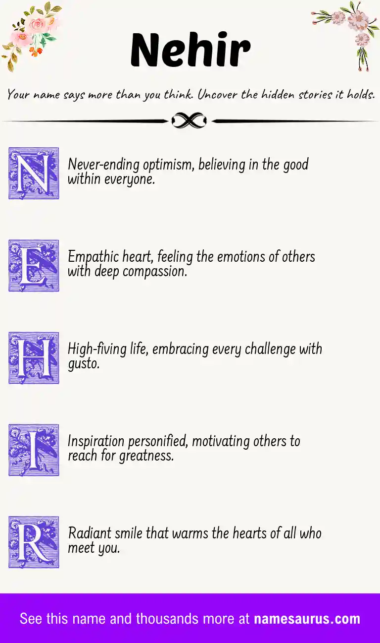 Acrostic poem about Nehir.