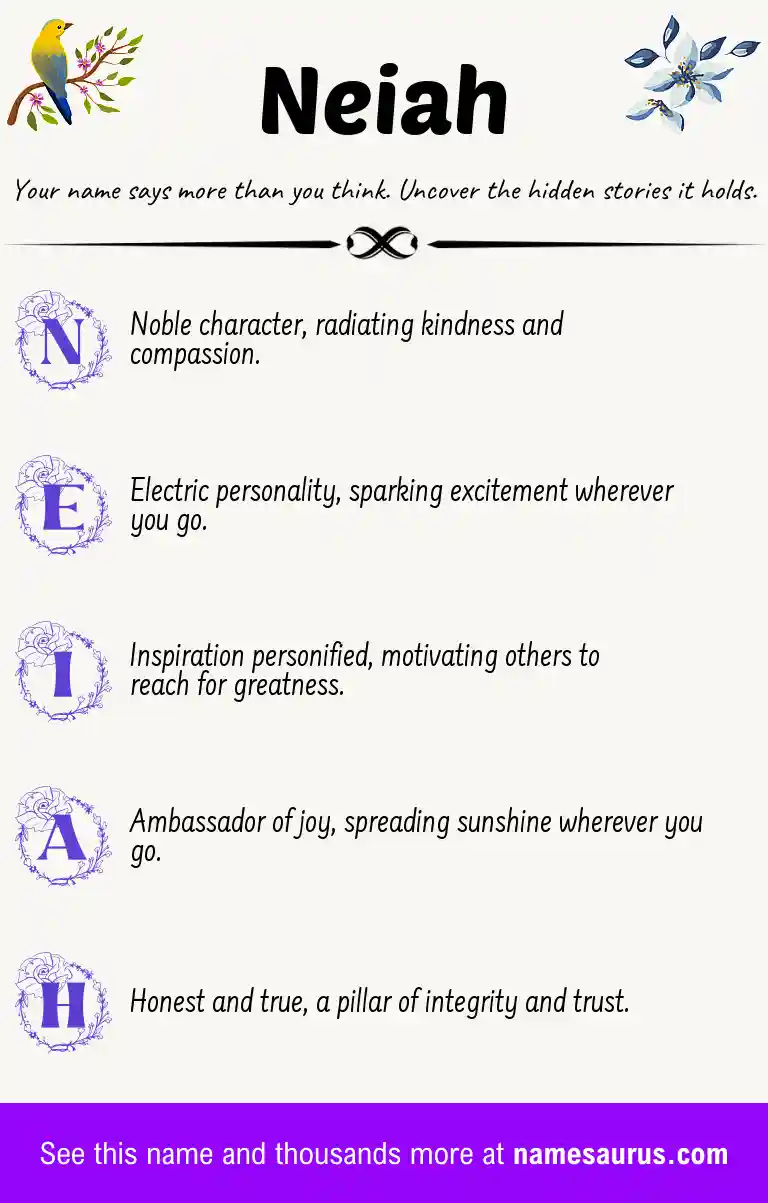 Acrostic poem about Neiah.
