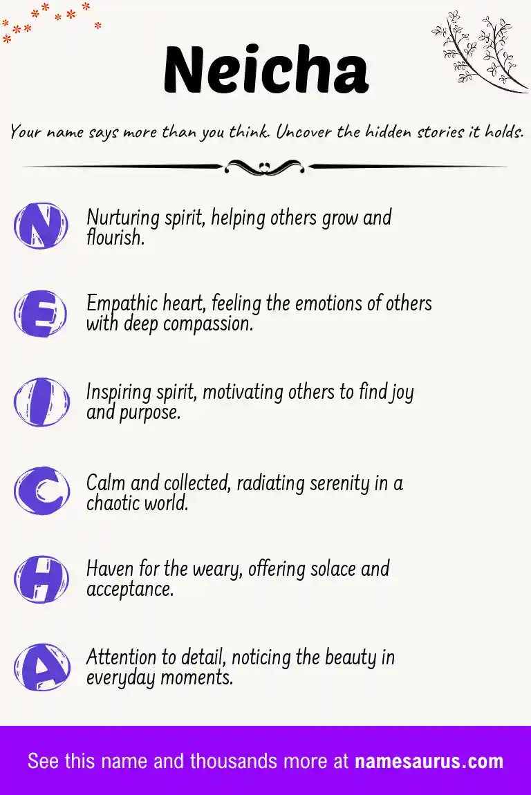 Acrostic poem about Neicha.