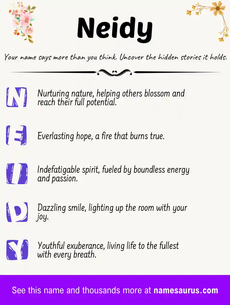 Acrostic poem about Neidy.