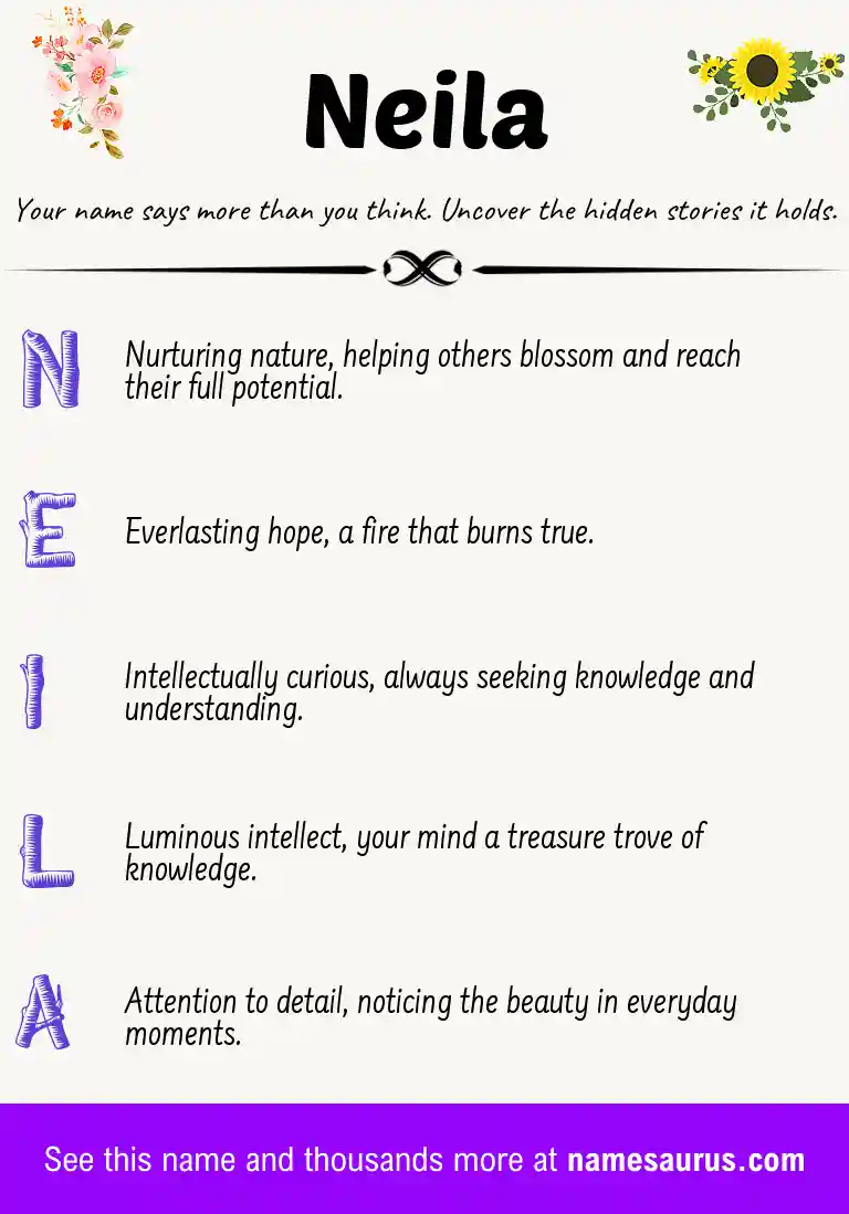 Acrostic poem about Neila.