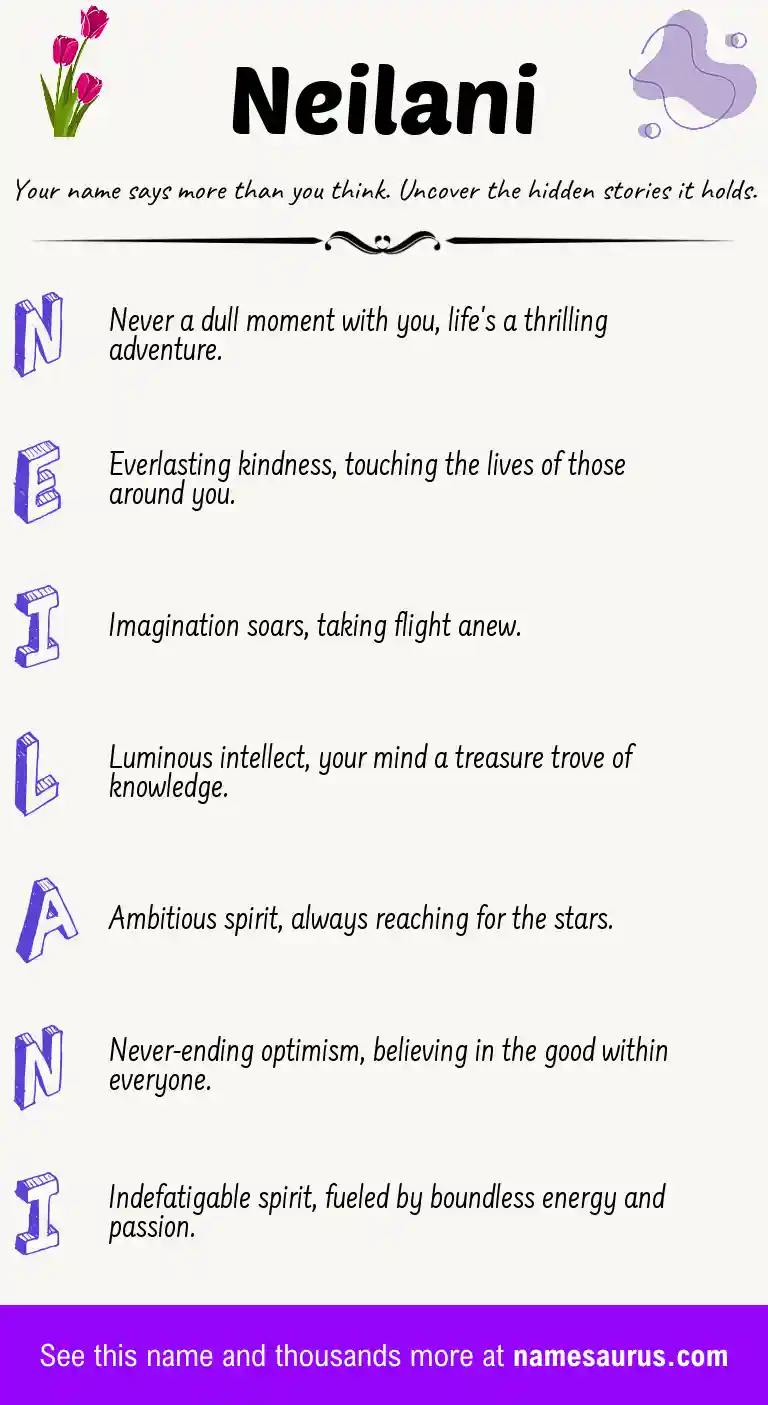 Acrostic poem about Neilani.