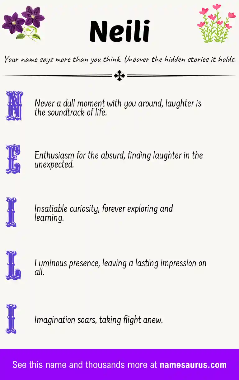 Acrostic poem about Neili.