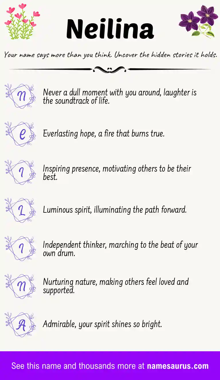 Acrostic poem about Neilina.