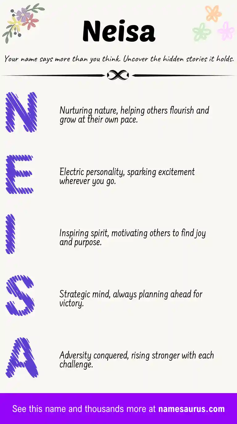 Acrostic poem about Neisa.