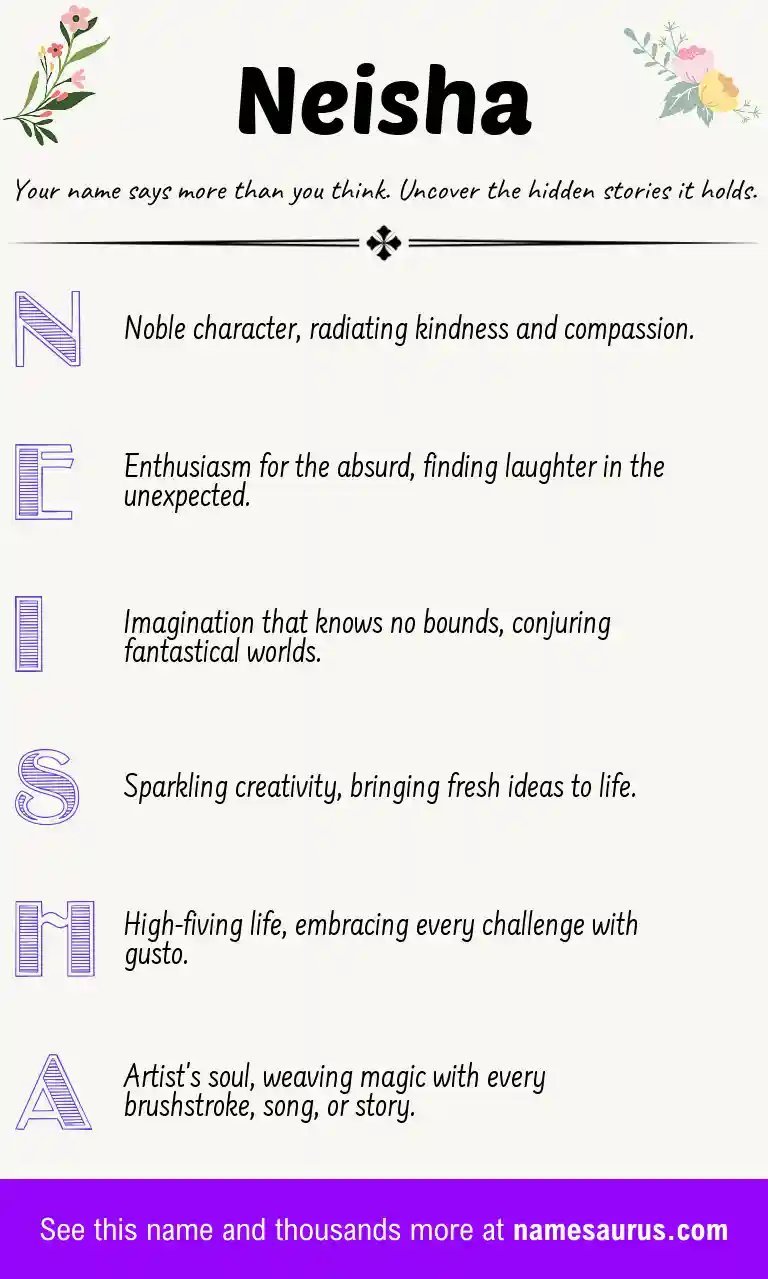Acrostic poem about Neisha.