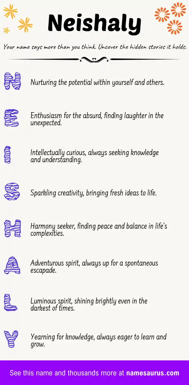 Acrostic poem about Neishaly.