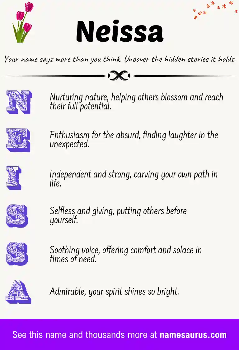 Acrostic poem about Neissa.