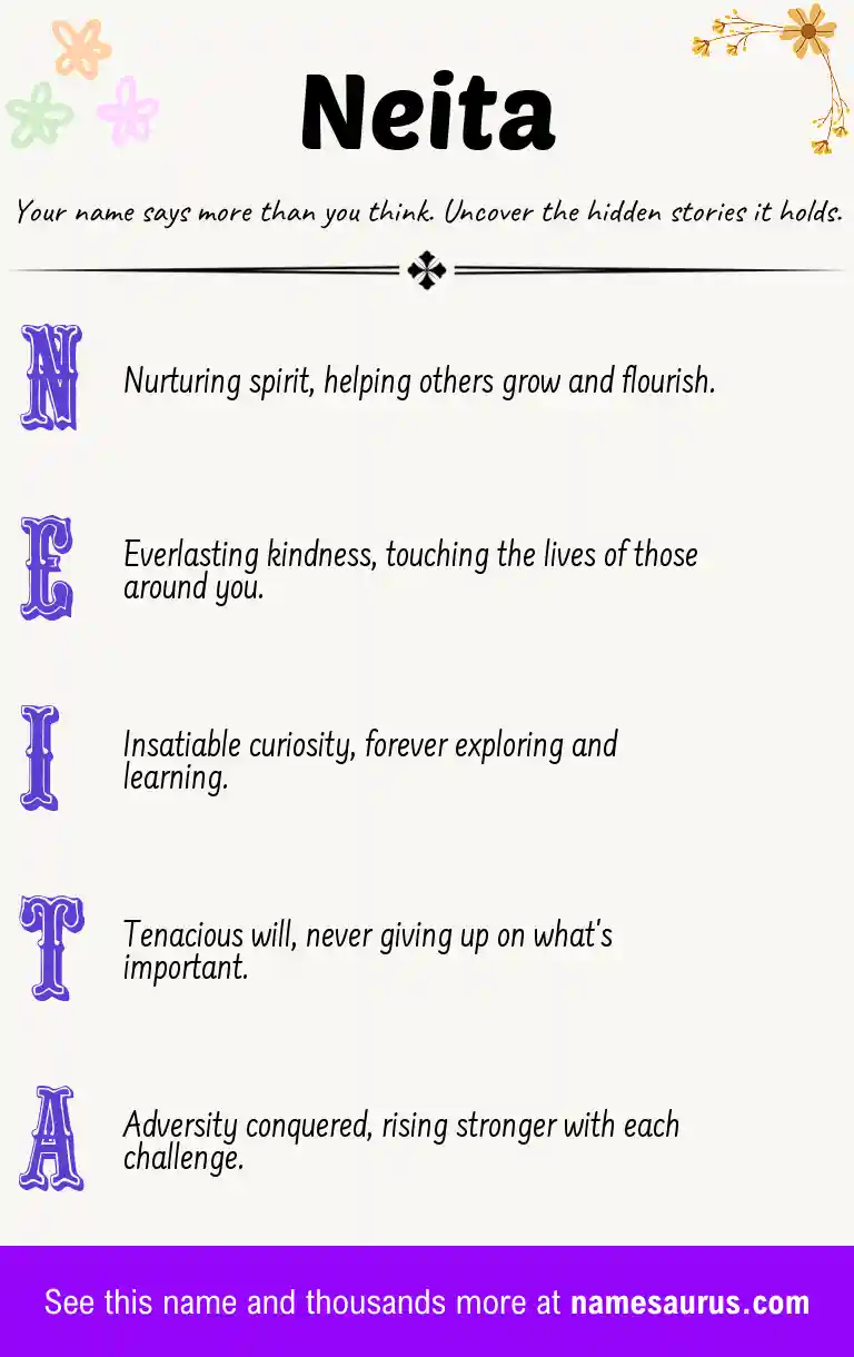 Acrostic poem about Neita.